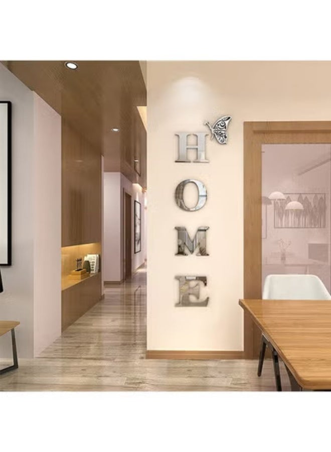 fantasize Home Letter Signs Acrylic Mirror Wall Stickers Decorations for Living Room Bedroom Decor Decals (Silver, 47.2 X 15.3IN) - Image 3